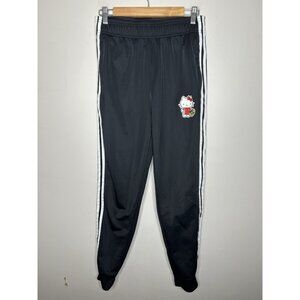 Adidas X Hello Kitty Kids Black White Striped Jogger Pants Size Large